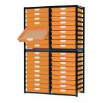 Premium static tray storage racks, with 36 yellow A3 size trays 405878