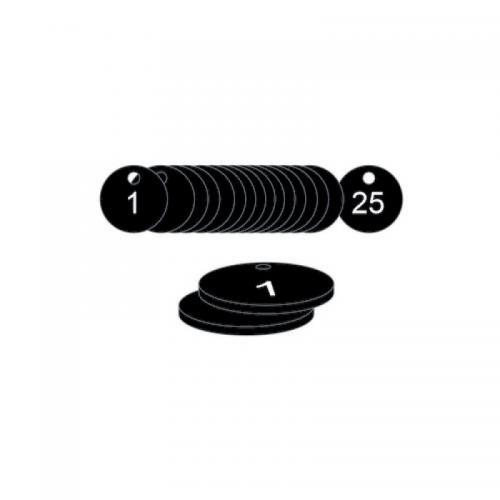 27 mm Dia. Traffolitetags - Black (1 to 25) 406101
