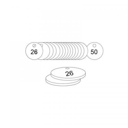 27 mm Dia. Traffolitetags - White (26 to 50) 406209