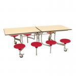 8 Seat rectangular mobile folding table and seats 406520