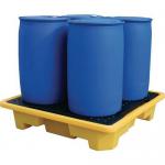 4 Drum Stackable Spill Pallet, Yellow