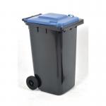 Recycling wheelie bins with grey body and choice of 4 coloured lids 406834