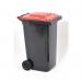 Recycling wheelie bins with grey body and choice of 4 coloured lids 406837