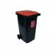 Recycling wheelie bins with grey body and choice of 4 coloured lids 406837