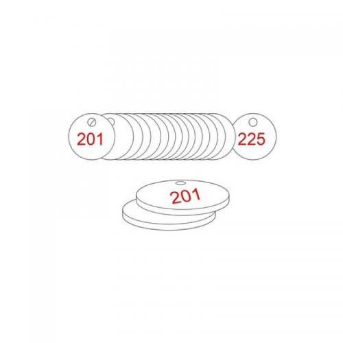 27 mm Dia. Traffolitetags - Red White (201 to 225) 406908