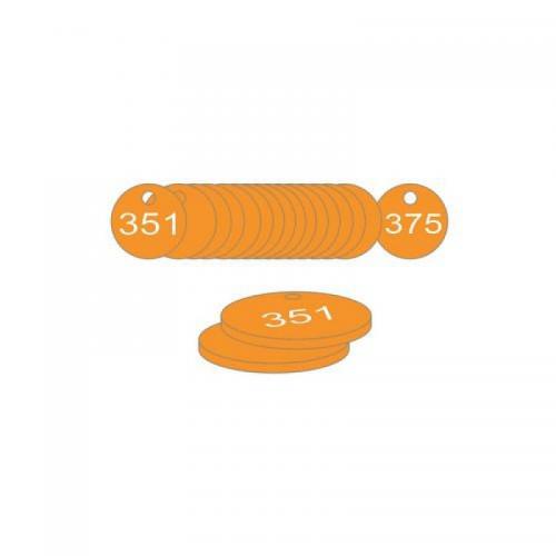27 mm Dia. Traffolitetags - Orange (351 to 375) 407506