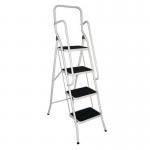 White folding step stool with handrail 407552