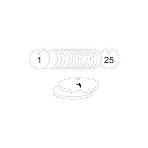 33 mm Dia. Traffolitetags - White (1 to 25) 407709