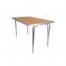 This image features slingsby Folding Tables Economy aluminium framed folding tables. The tables have a sleek design and are made of lightweight aluminium, making them easy to transport. The tables are foldable and have a sturdy frame, perfect for events or gatherings.