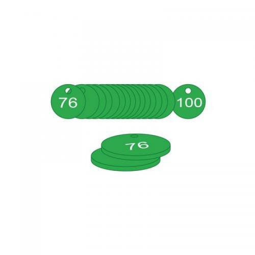 33 mm Dia. Traffolitetags - Green (76 to 100) 408004
