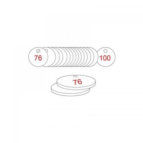 33 mm Dia. Traffolitetags - Red White (76 to 100) 408008