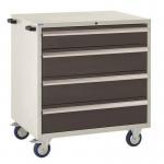Mobile Euroslide 4 Drawer 1 X 150 Mm, 3 X 200 mm - Dark Grey 408385