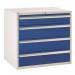 Euroslide 1 X 150 Mmand 3 X 200 mm Drawers - Blue 408456
