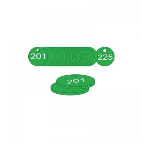 33 mm Dia. Traffolitetags - Green (201 to 225) 408504
