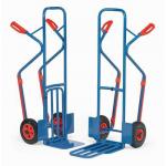 Fetra tubular steel sack truck with stair glides, fixed & folding toe plates 408645