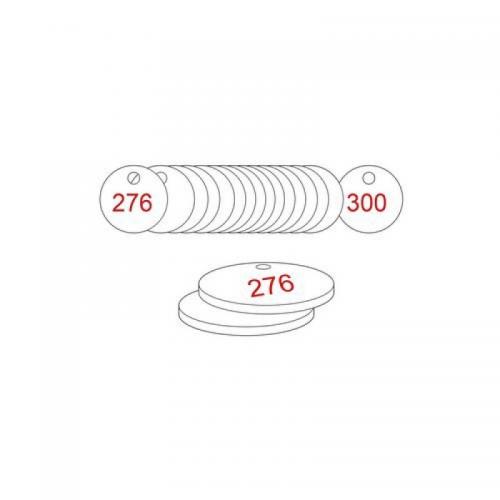 33 mm Dia. Traffolitetags - Red White (276 to 300) 408808