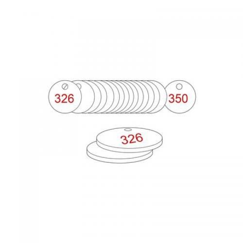 33 mm Dia. Traffolitetags - Red White (326 to 350) 409008