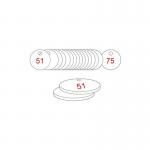 38 mm Dia. Traffolitetags - Red White (51 to 75) 409508