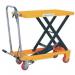 An image of Slingsbys Platform Trucks Premier mobile lifting tables shows a heavy-duty, industrial design with a large platform for lifting and transporting heavy objects. The tables feature durable wheels and sturdy handles for easy maneuvering and are ideal for use in warehouses, factories, and other commercial settings.