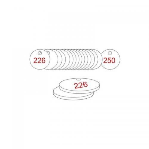 38 mm Dia. Traffolitetags - Red White (226 to 250) 410208