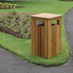Square wooden litter bin 410394