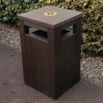 Square wooden litter bin 410395