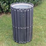 Open top wood effect litter bin 410398