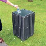 Open top wood effect litter bin 410410