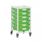 Premium white racks with transparent trays - Low level A4 mobile racks 410488