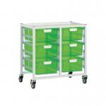 Premium white racks with transparent trays - Low level A4 mobile racks 410489