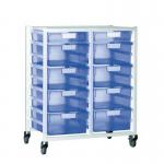 Premium white racks with transparent trays - Mid height mobile A4 racks 410491