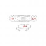 38 mm Dia. Traffolitetags - Red White (301 to 325) 410508
