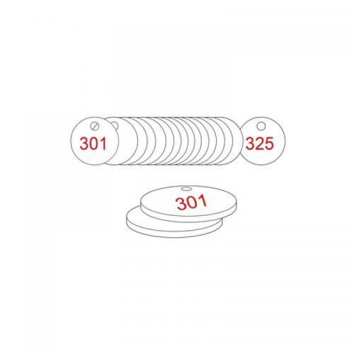 38 mm Dia. Traffolitetags - Red White (301 to 325) 410508