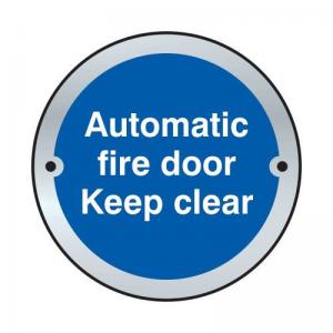 Automatic Fire Door Keep Clear Door Disc - Sss 75mm Dia 410619