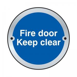 Fire Door Keep Clear Door Disc - Sss 75mm Dia 410622
