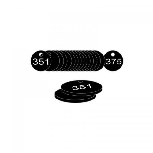 38 mm Dia. Traffolitetags - Black (351 to 375) 410701