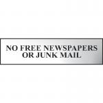 No Free Newspapers Orjunk Mail - Chr (200 X 50 Mm) 410735