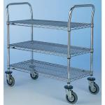 Chrome wire shelf trolleys 411376