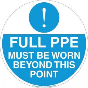 Floor Marker 430mm Dia. Full Ppe Must Be Worn 411408