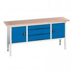 Verso Static Storage Bench 2000 mm Long with 3 Drawers & 2 Cupboards 411435