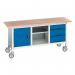 Verso Mobile Storage Bench 1750 mm Longwith 3 Drawers, 1 Cupboard & Open Section 411437