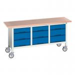 Verso Mobile Storage Bench 1750 mm Longwith 9 Drawers 411440