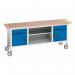 Verso Mobile Storage Bench 2000 mm Longwith 2 Drawers, 2 Cupboards & Open Section 411442