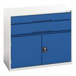 Verso Static Drawer Cabinet H Xw X D 900 X 1050 X 550 with 2 Drawers & Cupboard 411451