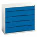 Verso Static Drawer Cabineth X W X D 900 X 1050 X 550 with 5 Drawers 411452
