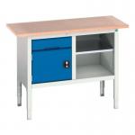Verso Static Storage Bench 1250 Mmlong with 1 Drawer, 1 Cupboard & Open Section 411454
