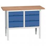 Verso Static Storagebench 1250 mm Long with 6 Drawers 411455