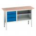 Verso Static Storage Bench 1500 mm Long with 3 Drawers & Open Section 411456