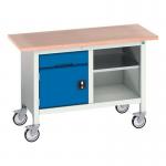 Verso Mobile Storage Bench 1250 mm Longwith 1 Drawer, 1 Cupboard & Open Section 411458