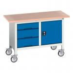 Verso Mobile Storage Bench 1250 mm Longwith 3 Drawers & 1 Cupboead 411460
